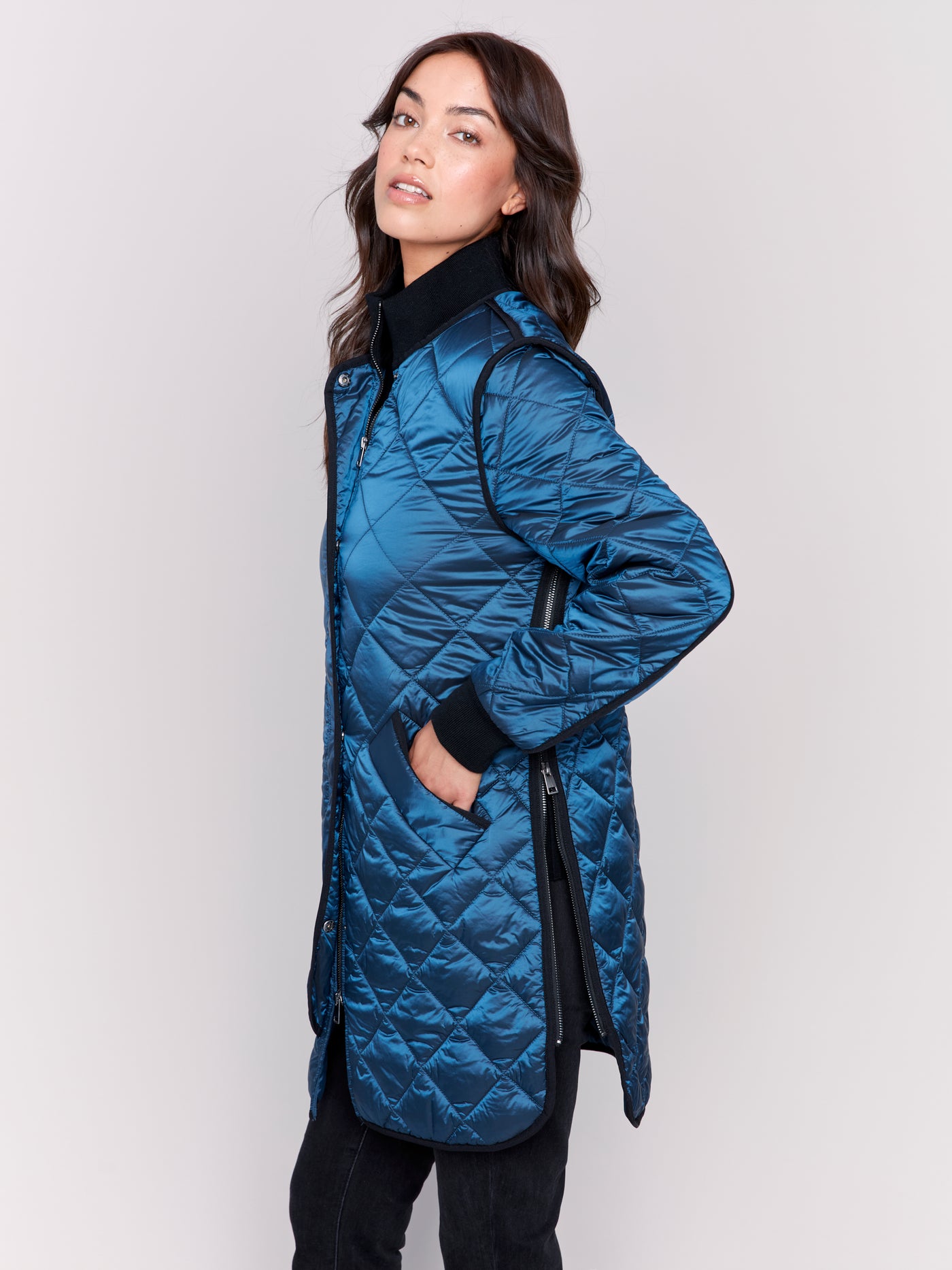 Long Quilted Puffer Jacket Charlie B