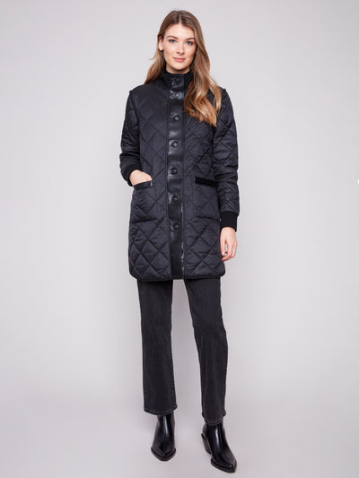 Reversible Long Quilted Puffer Jacket Charlie B