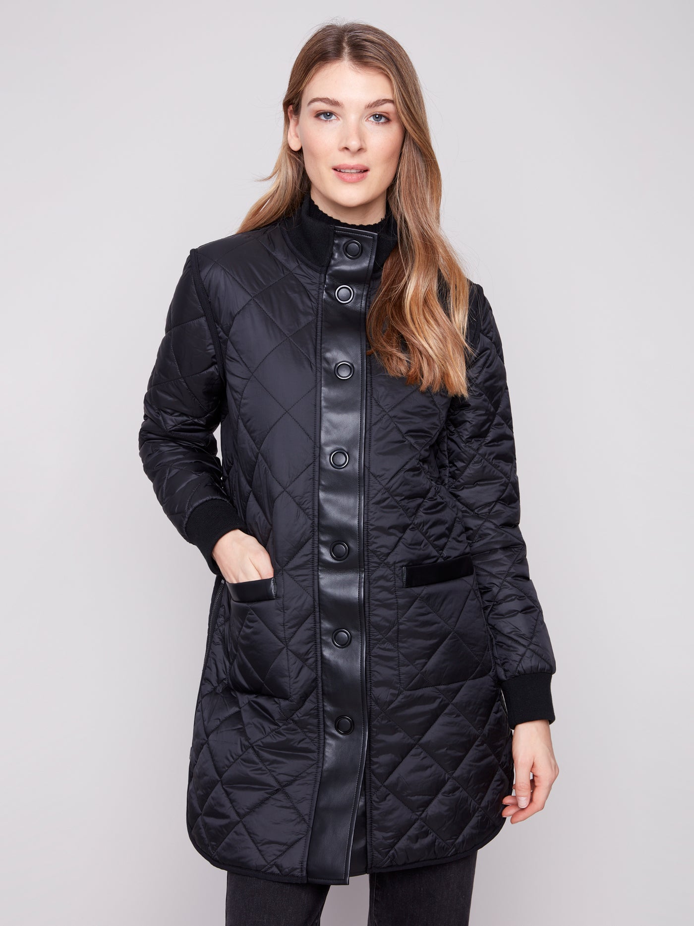 Reversible Long Quilted Puffer Jacket Charlie B