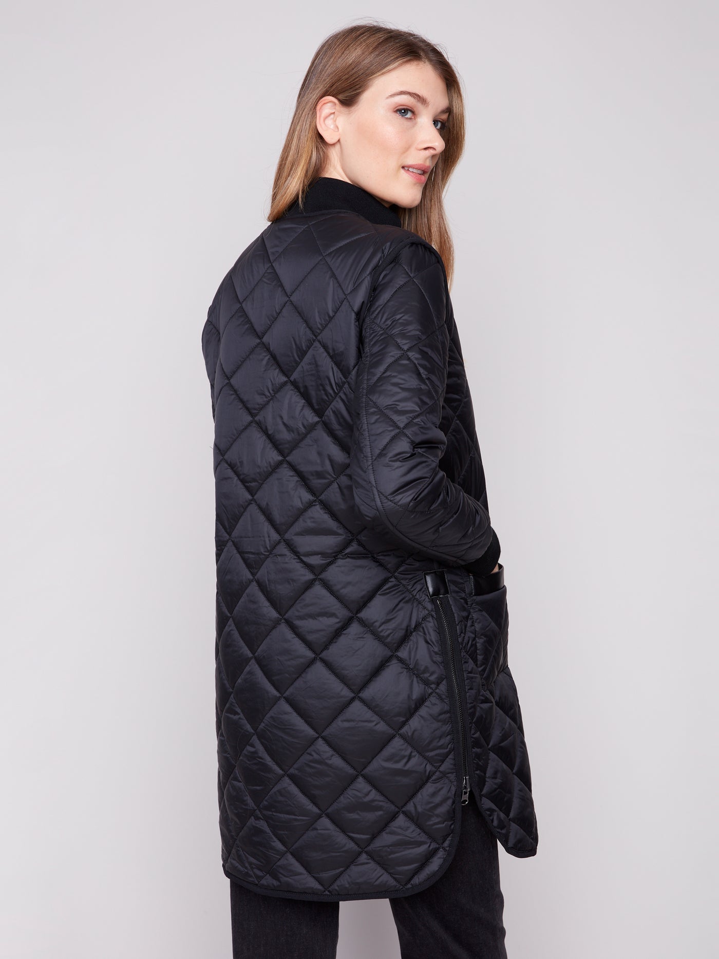 Reversible Long Quilted Puffer Jacket Charlie B