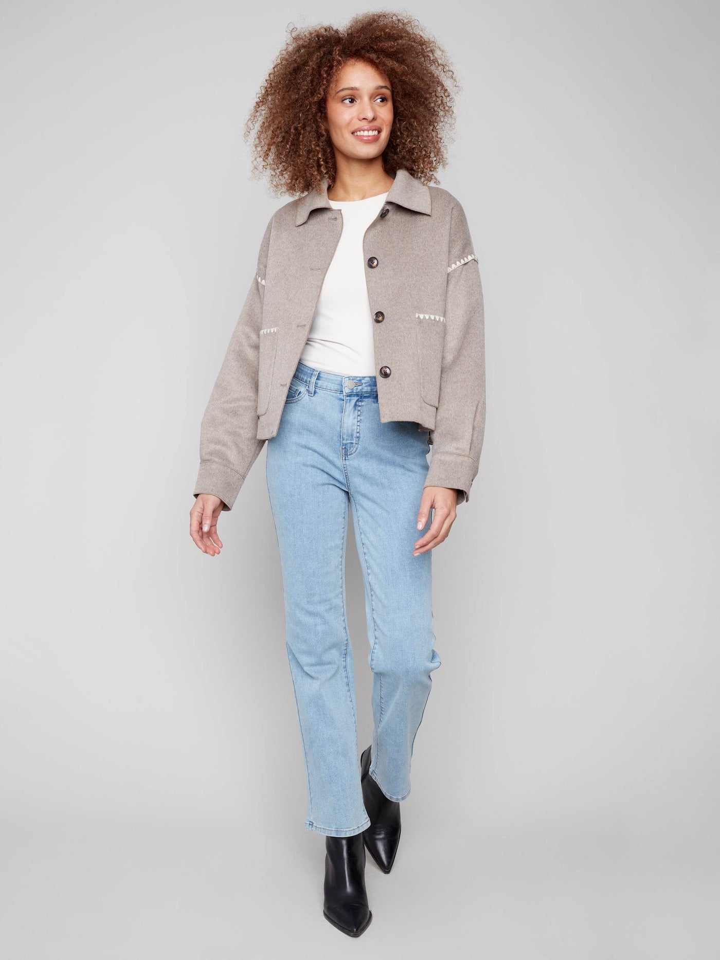Short Double-Faced Wool Jacket - Dream Pants