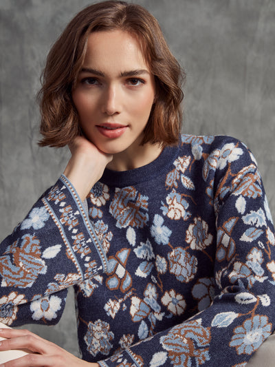 Crew Neck Jacquard Sweater Charlie B