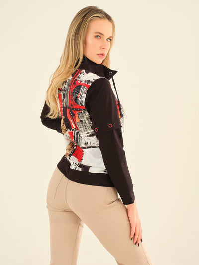 Abstract Print Zip Front Jacket Dolcezza