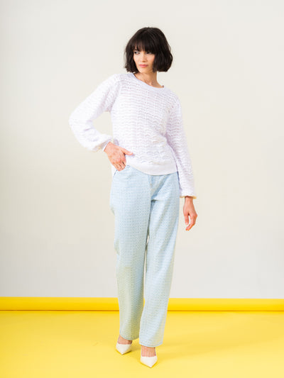 Bubble Stitch Knit Sweater Elena Wang