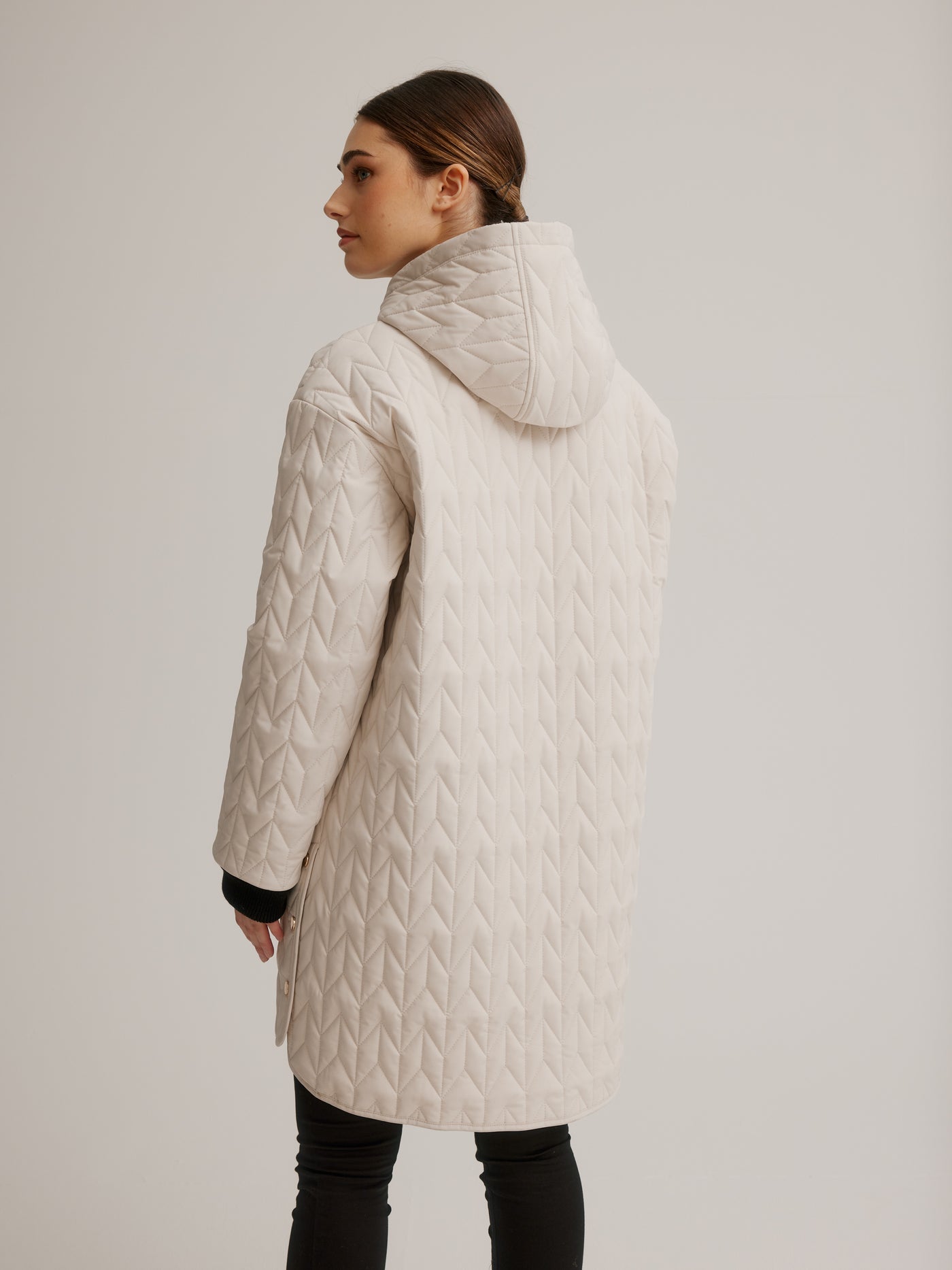 Quilted Stretch Relaxed Fit Coat Nikki Jones