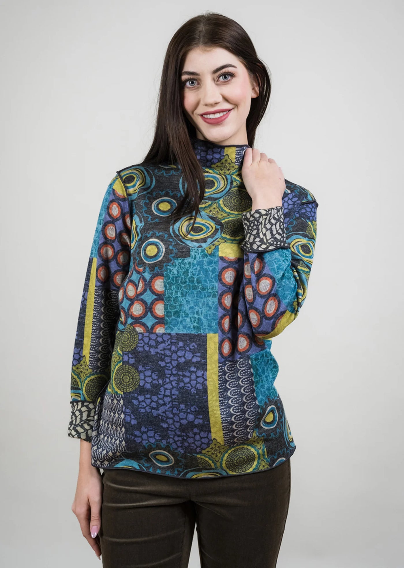 Reversible Mock Neck Sweater Trisha Tyler