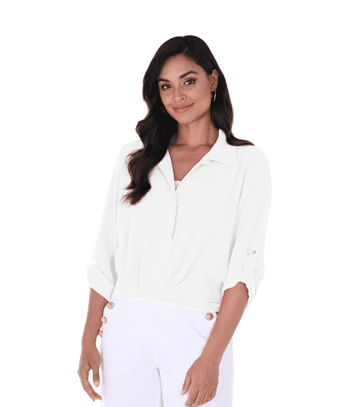 Half-Button Placket Blouse Frank Lyman