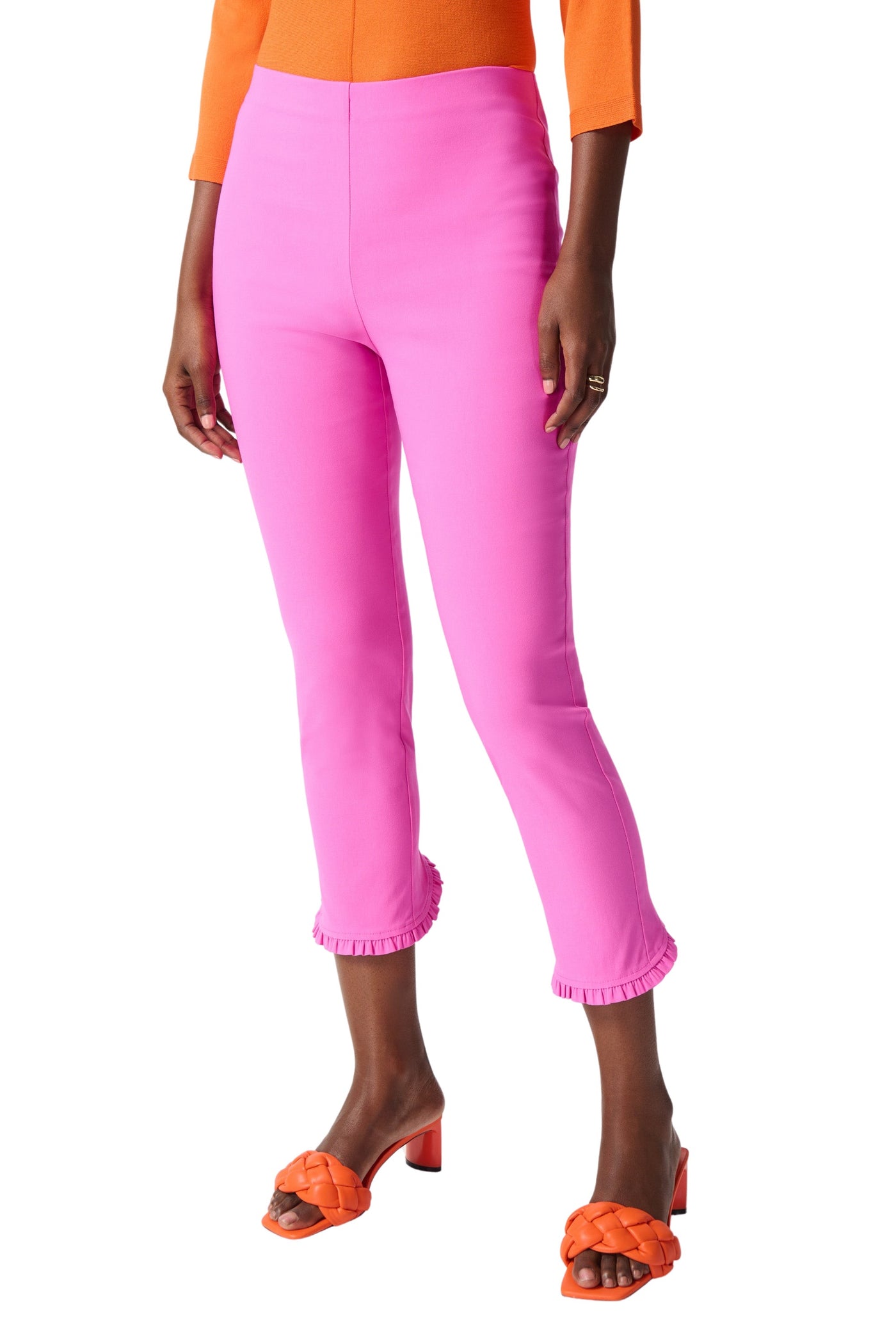 Millennium Crop Pants With Ruffles Joseph Ribkoff