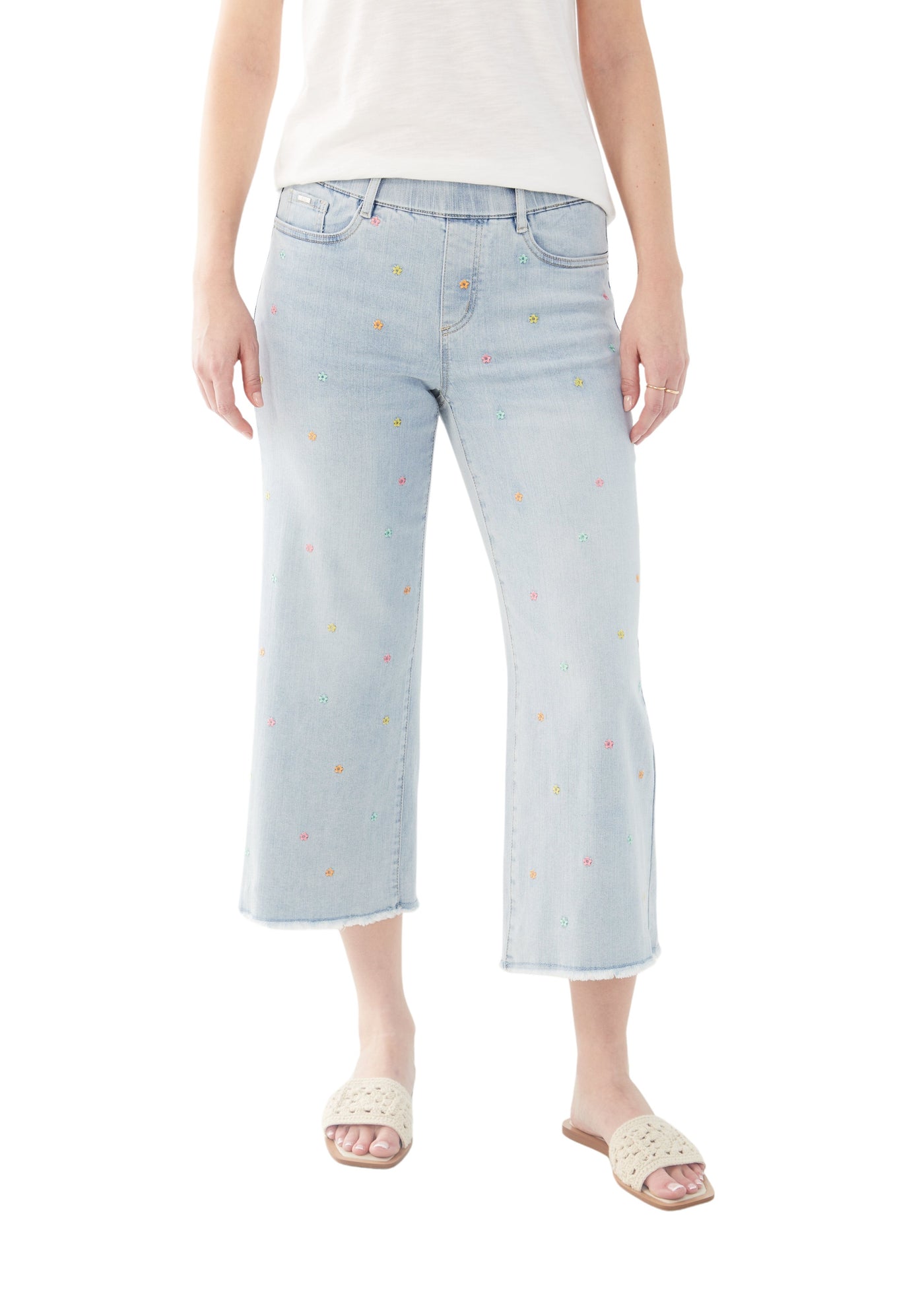 Pull-On Wide Crop Pants French Dressing Jeans