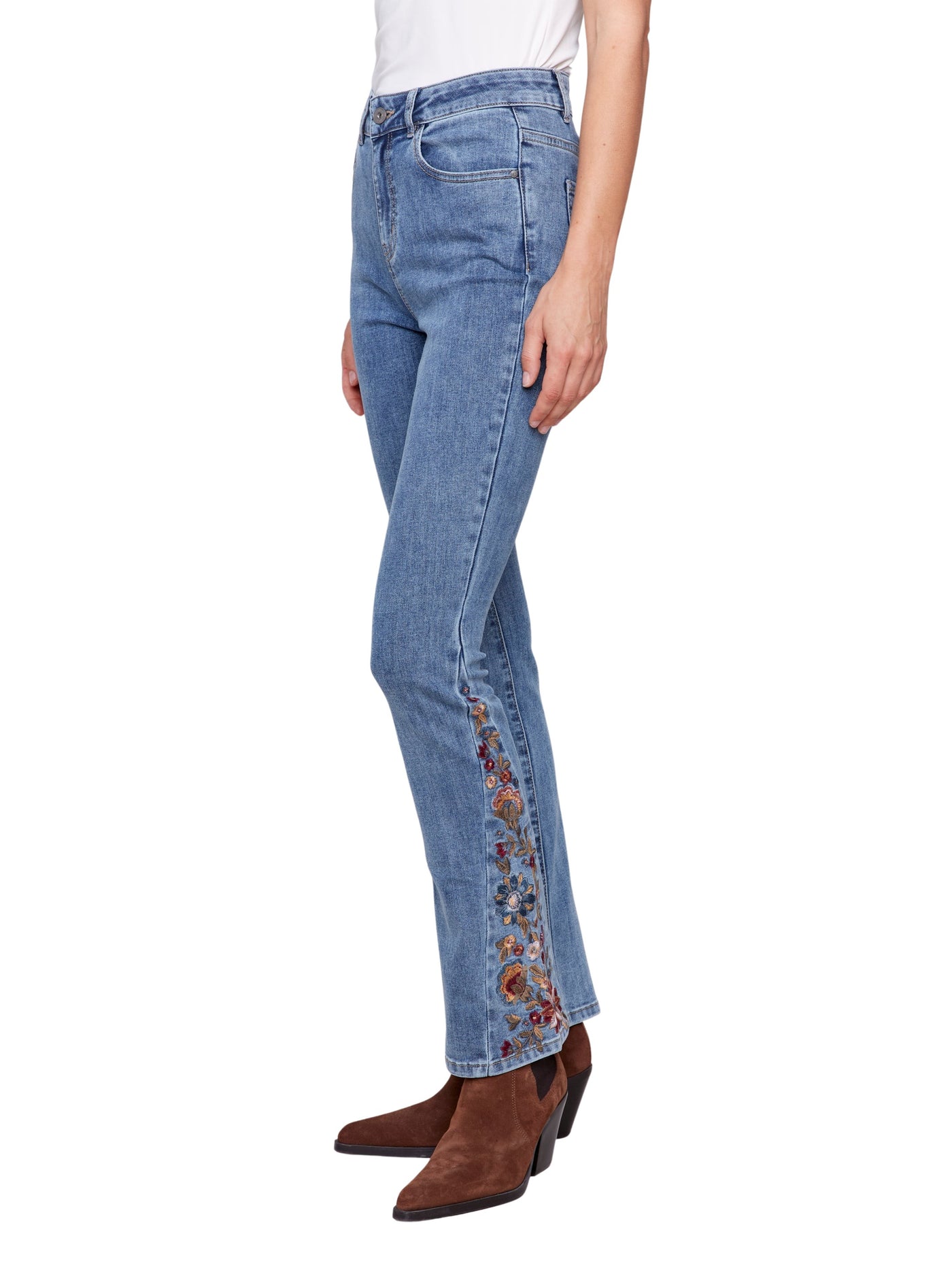 Bootcut Jeans with Floral Embroidery Charlie B