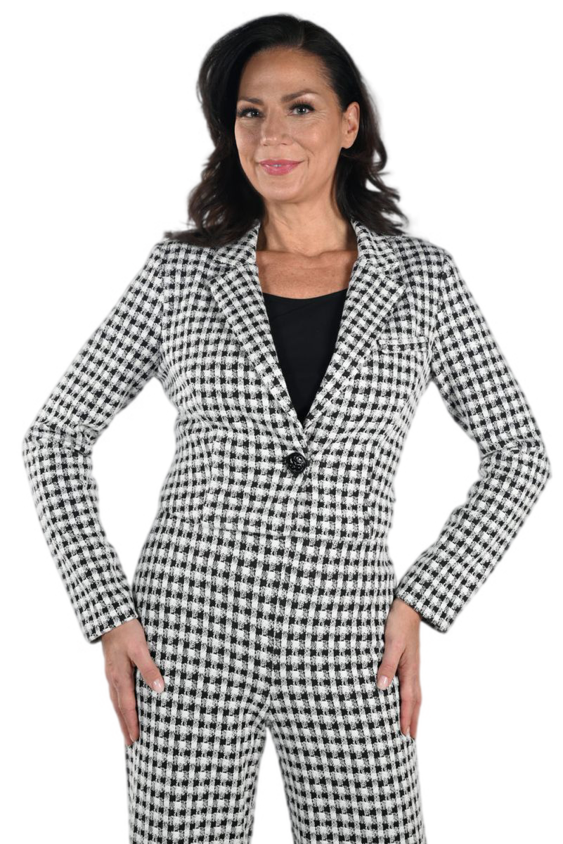 Frank Lyman Cropped Houndstooth Jacket 