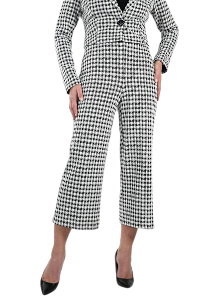 Frank Lyman Houndstooth Wide Leg Pant 