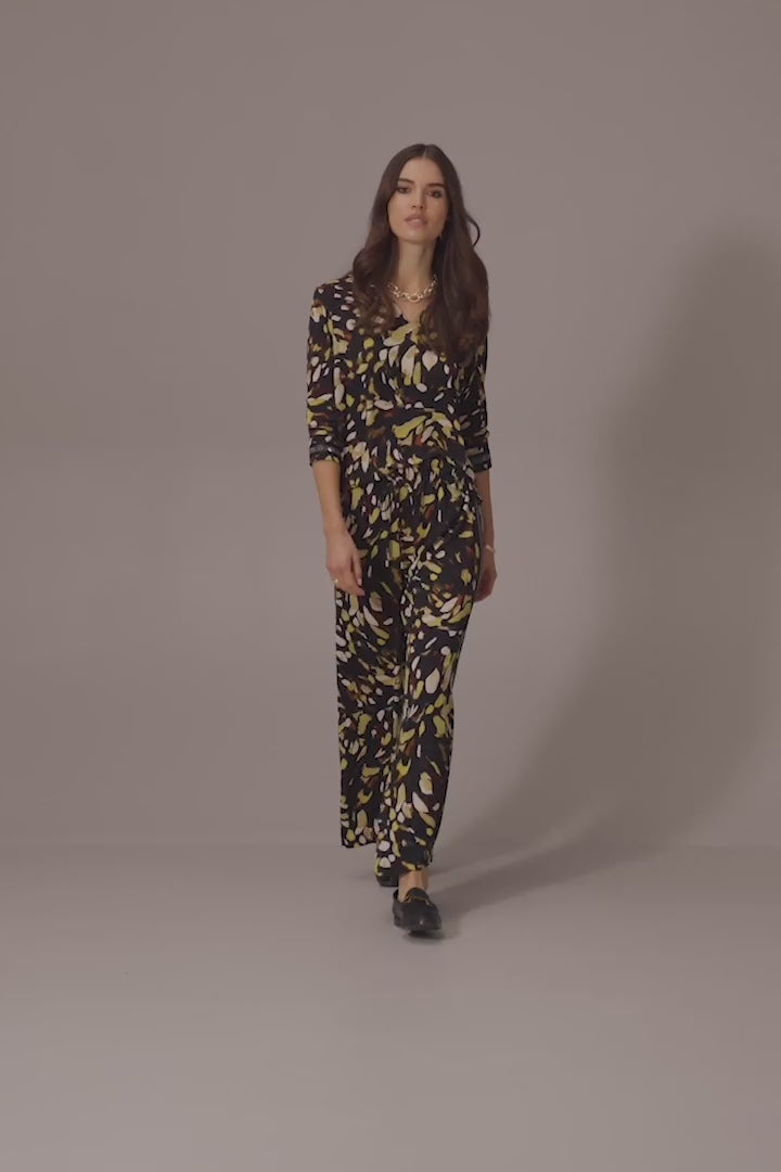 Haut droit en sergé doux recyclé à imprimé animal