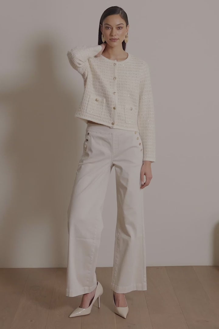 Jean classique à jambes larges à enfiler