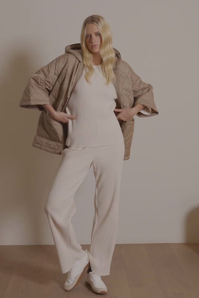 Pleated Scuba Crepe Boxy Top