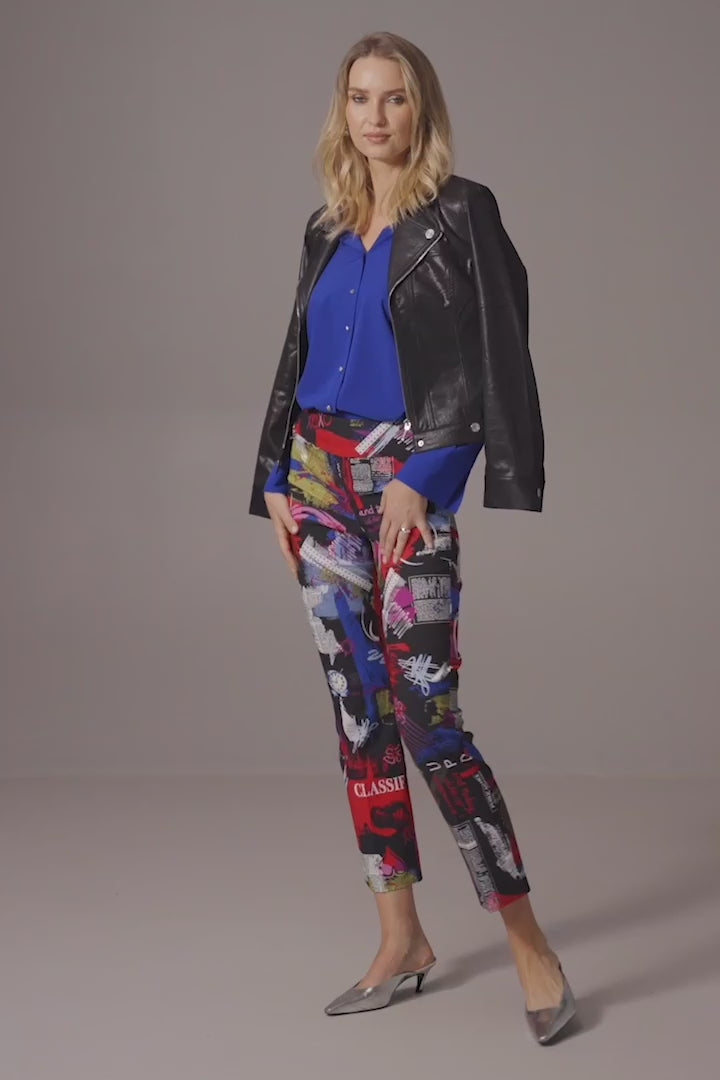Millennium Print Straight Leg Pull-On Pants