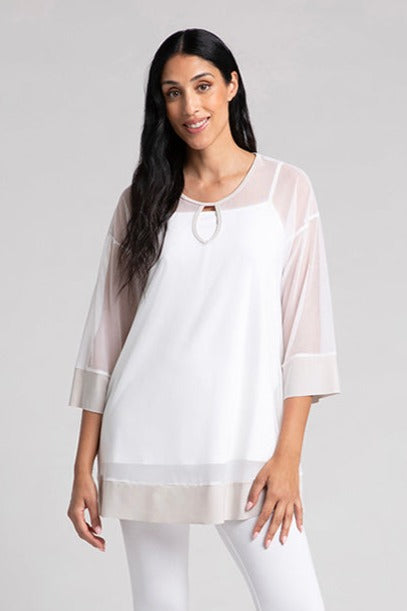 Sympli Mesh Keyhole Tunic 