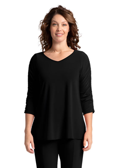 Sympli Revelry Top with Rusched Sleeve 