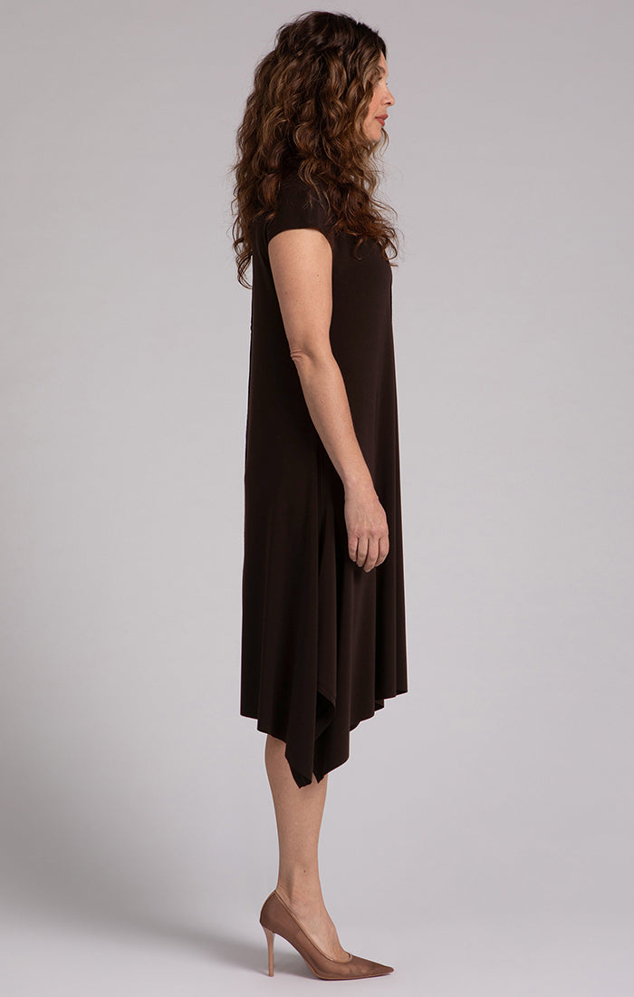 Flounce Funnel Neck Dress Sympli