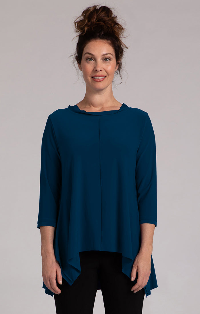 Flounce Top w/ Wide Funnel Collar Sympli