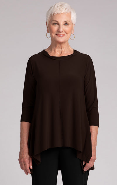 Flounce Top w/ Wide Funnel Collar Sympli