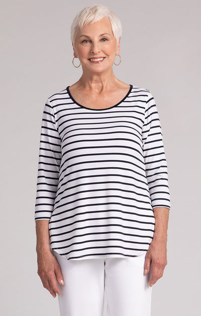 Stripe Go To Classic T Relax, 3/4 Sleeves Sympli