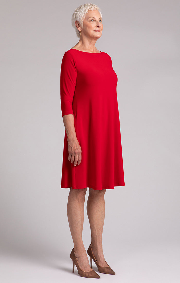 Nu Trapeze Dress, 3/4 Sleeve Sympli