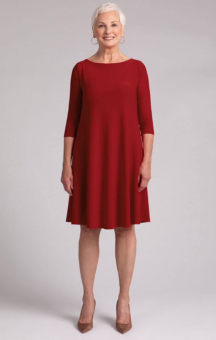 Nu Trapeze Dress, 3/4 Sleeve Sympli