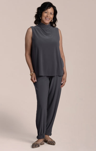 Sleeveless Echo Mock Neck Top Sympli