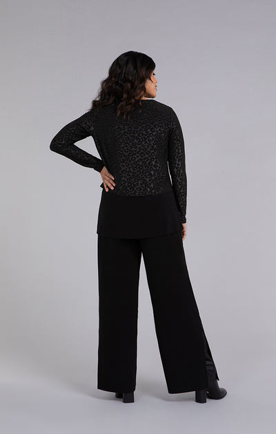 Sympli Go To Cropped T, Long Sleeves Embossed 