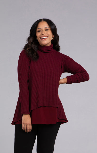 Sympli Split Back Waffle Sweater 