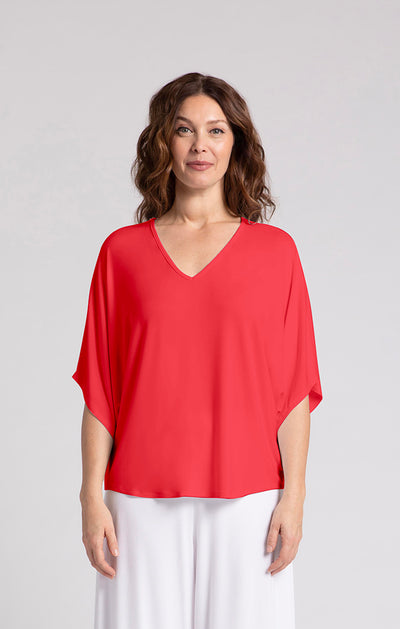 Bamboo V-Neck Dolman Top, Elbow Sleeve Sympli