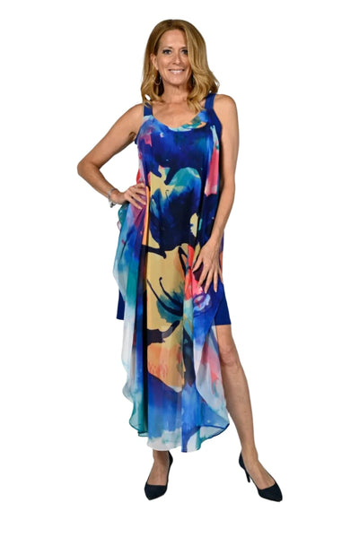 Colorful Abstract Print Dress Style 236661U Frank Lyman