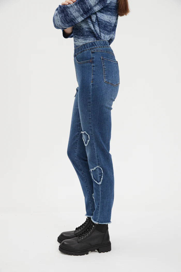 French Dressing Jeans Pull On Cigarette Leg Color Dark Wash 