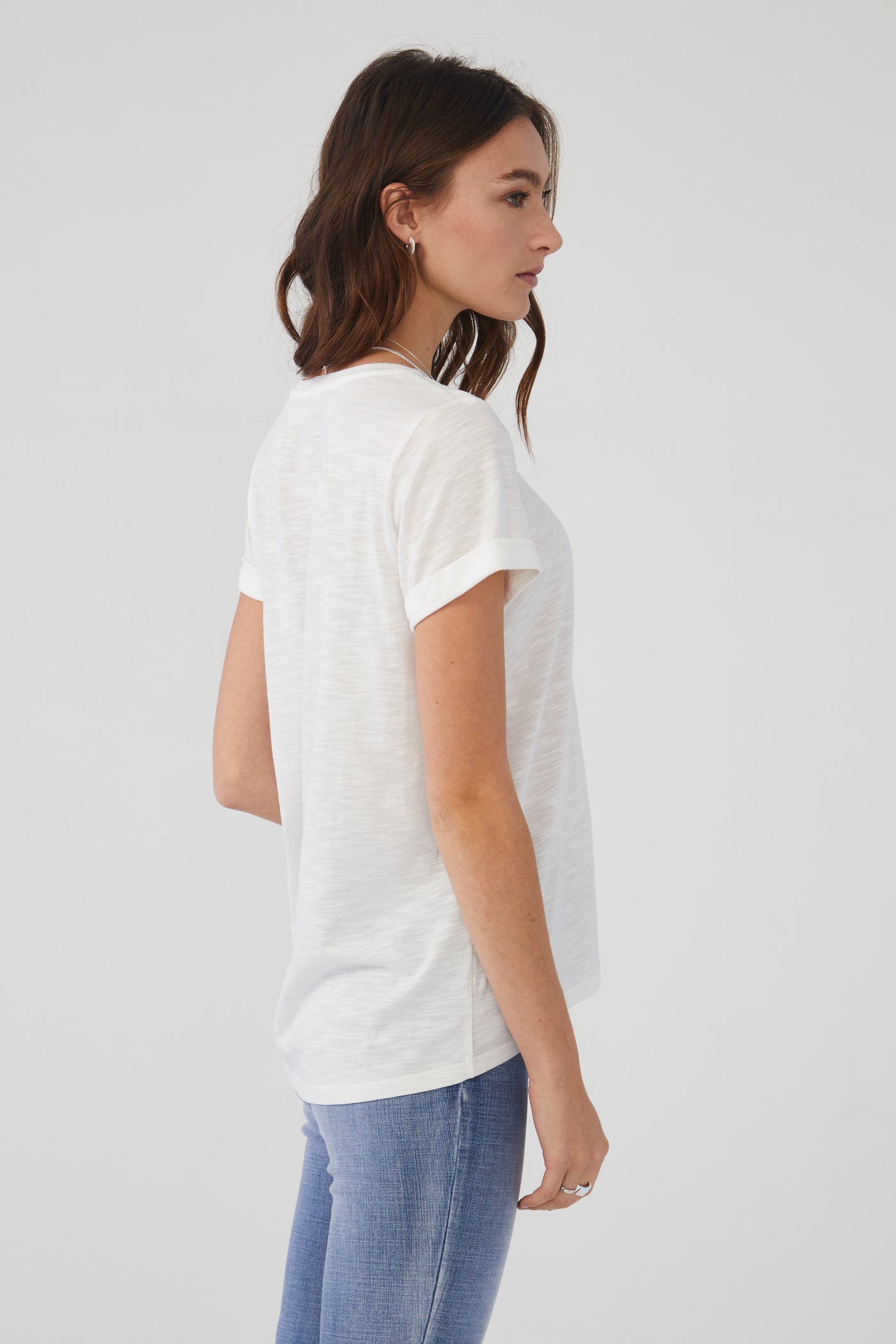 French Dressing Jeans Short Sleeve Top in Solid Slub Jersey 