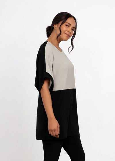 Sympli Color Block Boxy Tunic, Elbow Sleeves 