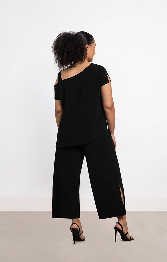 Sympli One Shoulder Boxy Top, Cap Sleeve 